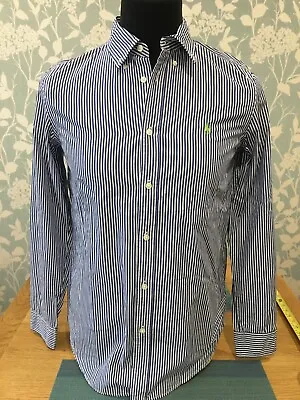 Ralph Lauren Casual  Shirt Blue Pinstripe Teens Size XL  (Z10) • £9.49