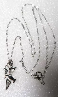 Vintage Sterling Silver  Dove Of Peace Pendant Necklace • $19.99