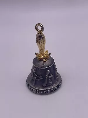 Vintage Pewter Miniature Bell Religious Tiny Figure Decor • $7