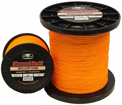 Momoi Diamond Braid Generation III Hollow Core Line - Orange - 130lb - 600 Yards • $86.99