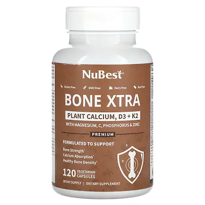 Bone Xtra Plant Calcium D3 + K2 120 Vegetarian Capsules • $29.99