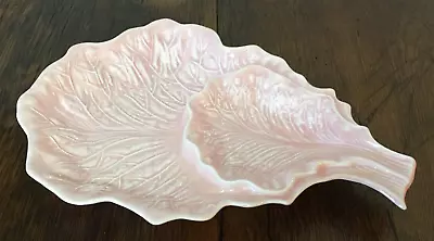 Vintage Miramar Of Calif. Double Cabbage Leaf Serving Bowl Pink Free Shippnig • $29