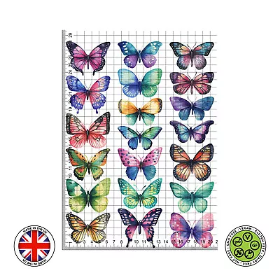 Watercolour Butterflies (6cm) Set Edible Cake Topper Decoration ICING / WAFER • £7.79