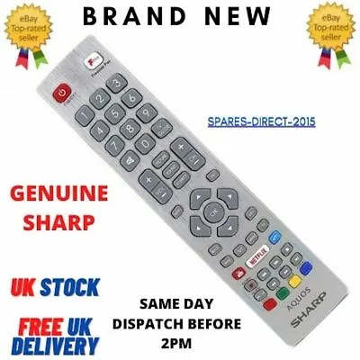£7.75 • Buy Genuine Tv Remote For Sharp Aquos 2tc40bg2ke1fb Smart Tv