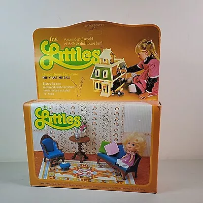 NOS 1980 The Littles Dollhouse Hedy Doll & Living Room Furniture #3219 Unpunched • $49.95