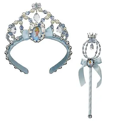 Children's Official Disney Cinderella Princess Tiara Wand Fancy Dress Accessory • £11.56