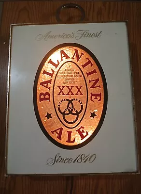 VINTAGE BALLANTINE ALE SPINNING MOTION LIGHT UP SIGN 10 X15 X 3  GOLD FLAKES • $100