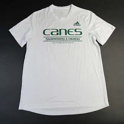 Miami Hurricanes Adidas Aeroready Short Sleeve Shirt Men's White New • $7.35