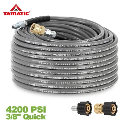 YAMATIC Hot Water 4200PSI Power Washer Hose 1/4  Hose + 3/8  Quick Connect • $44.99