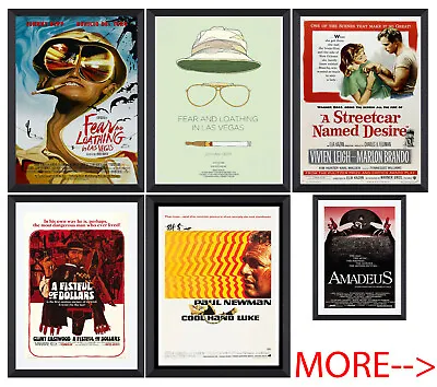 £12.99 • Buy Classic Film, Movie Framed Posters In Sizes A1-A2-A3-A4- Framed Posters- 2