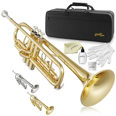 Bb Standard Trumpet Brass Band Instrument B Flat Key W/ Padded Case Mouthpiece • $131.99