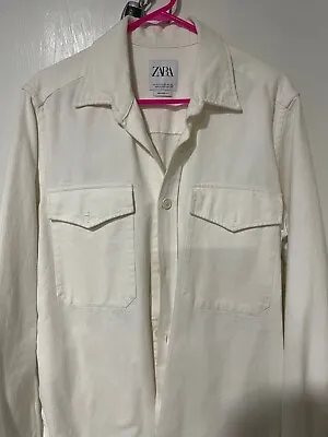 Nwt  Zara   Coats / Jackets Jeans  White Color    Size Large  • $24.95