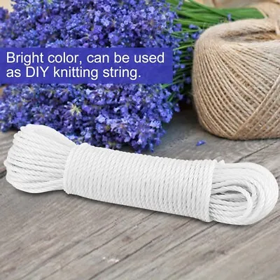 £7.22 • Buy (White)20m Nylon Rope Lines Cord Clothesline Garden Camping Outdoors HOT