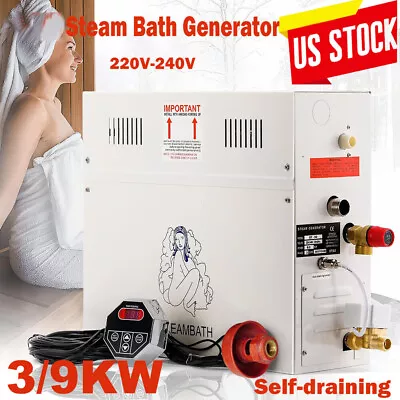 3/9KW Bath Steam Generator Kit With Auto Drain Steaming Sauna Room For 350 Cu.ft • $250.65