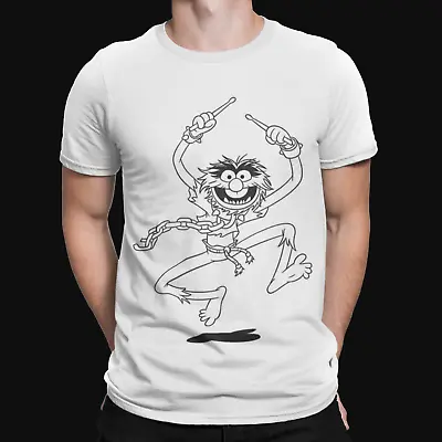 The Muppets Draw T-Shirt - Animal Band Funny Retro & Cool Drums Drummer Cartoon • £8.39