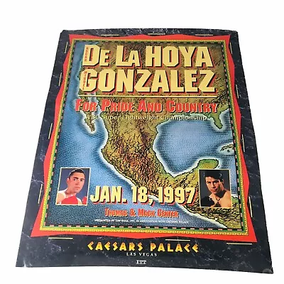 Oscar De La Hoya Vs Miguel Gonzalez 1997 Boxing Poster 22 X 28 Pride & Country • $89.99