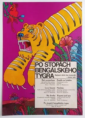 Movie Poster In Footsteps Of Bengal Tiger 1973 Graphic Design 70s Cinema Magic • £52