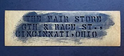  The Fair Store  Cincinnati OH LARGE Vintage Shipping Crate Stencil Sign 1930's • $24.50