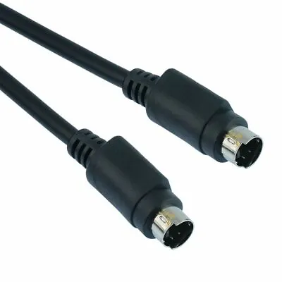 1m SVHS S-Video 4 Pin Mini DIN Male To Male Plug Cable Lead • £2.59