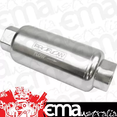 Proflow PFEFS301P-100 Fuel Filter Inline Mount 100 Microns Billet Aluminium Silv • $167.95