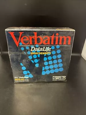 Verbatim DataLife High Density 10 - 5 1/4  Floppy Discs NOS New Sealed • $7.99