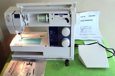 Viking Husqvarna Sewing Machine Tested Cleaned And Working Case + Manuals Excell • $185