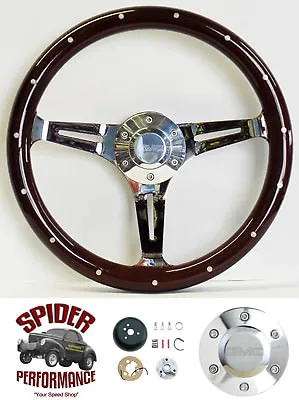 1988-1994 Jimmy Suburban GMC Pickup Steering Wheel 14  DARK MAHOGANY WOOD • $219.99
