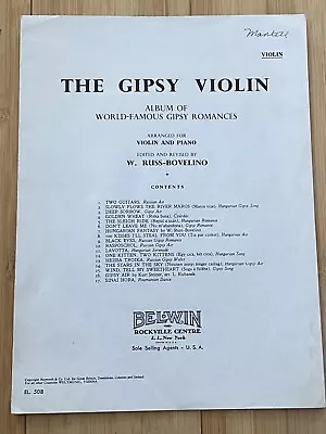 THE GIPSY VIOLIN Album Gypsy Romances For VIOLIN Sheet Music Booklet 17 Songs • $9.50