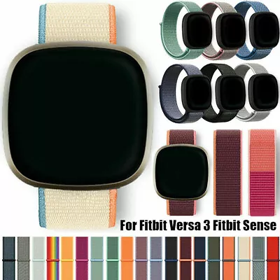 For Fitbit Versa 4 3 Fitbit Sense Nylon Loop Sport Watch Band Strap Wristband • $9.49