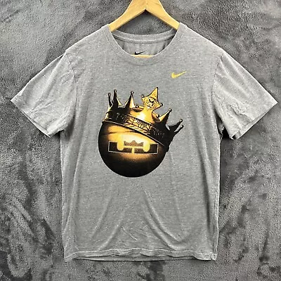 Nike T Shirt Mens 40” XL Lebron James Basketball NBA Tee Short Sleeve Grey • £11.99