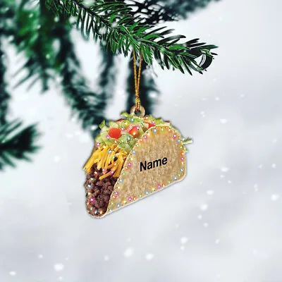 Taco Christmas Ornament Mexican Food Flat Ornament Decor Mexican Cuisine Lovers • $19.99