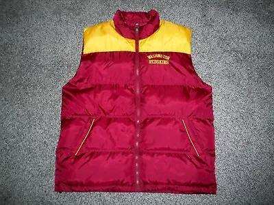 Men's G-III NFL Washington REDSKINS Zip Puffer Vest XL MAROON & MAIZE W/Logo • $17