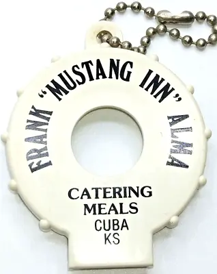 Vintage Keychain Mustang Inn Frank Alma CUBA KANSAS Bottle Opener Twist K-59 • $9.86
