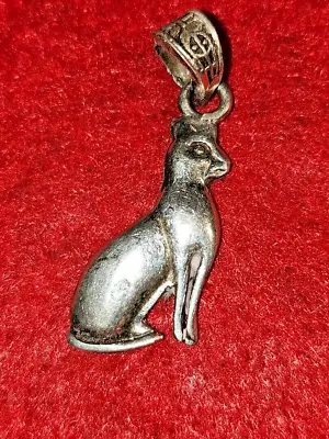 Vintage Sterling Silver Cat Pendant • $15