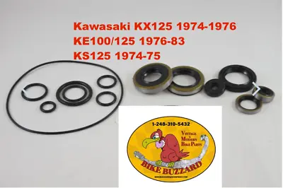 Vintage Kawasaki KE100 KE125 KX125  1974-83 Engine Seal & O-ring Set - NEW! • $50