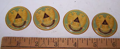 4 Masonic 32nd Degree Mason Emblem Medallion Craft Jewelry Belt Buckle CABOCHON • $12