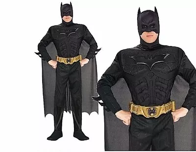 Adult BATMAN DELUXE DARK KNIGHT Muscle Chest Outfit TV Fancy Dress Costume Mens • £43.45