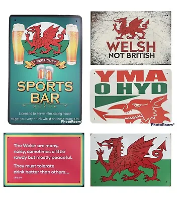 £6.99 • Buy Wales Yma O Hyd Welsh Large Metal Signs Football Plaques Home Bar Gifts