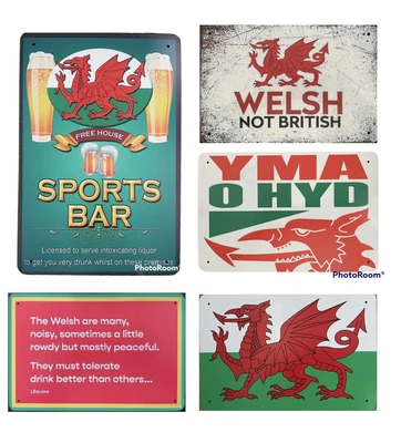 £6.99 • Buy Wales Yma O Hyd Welsh Large Metal Signs Football Plaques Home Bar Gifts