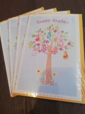 Pack Of 4 Easter Cards BNIP Easter Tree • £2.99