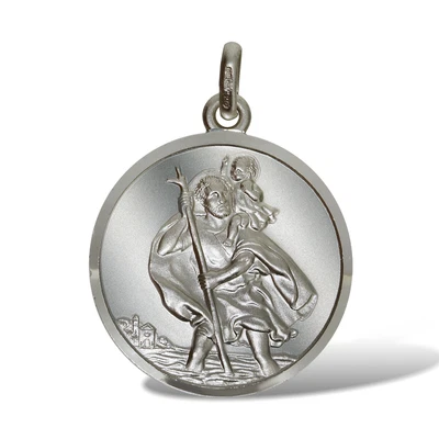 £17.99 • Buy Sterling Silver St Christopher Pendants 20mm Ingot Travel Or Free Engraving Box