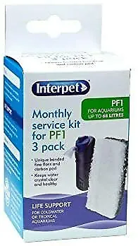 Monthly Service Kit For PF1 Aquarium Power Filter Floss And Carbon Bonded Repla • £5.68