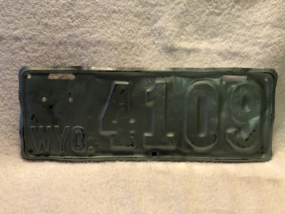 $99.99 • Buy Vintage 1917 Wyoming License Plate Repaint