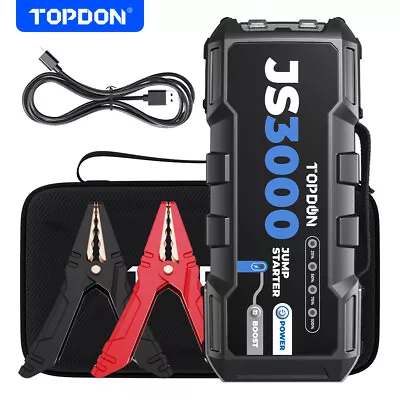 TOPDON Automotive Jump Starter JS3000 3000 Peak Amp 12V Battery Booster • $229.99