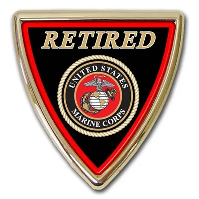 U.S. Marine Corps Seal / RETIRED - USMC Shield Chrome Metal Auto Emblem • $16.95