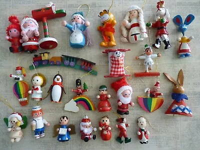 Miniature Wood Christmas Ornaments (26) Pcs Vintage & Current 2 - 5   (#2) • $14.99