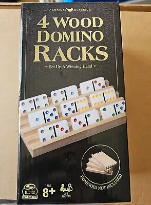 Wood Domino Racks Set Of 4 Trays For Mexican Train And Other Dominoes Games NEW • $11.50