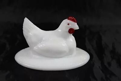 Vintage Westmoreland White Milk Glass Chicken Hen On Nest Replacement Lid • $18.95