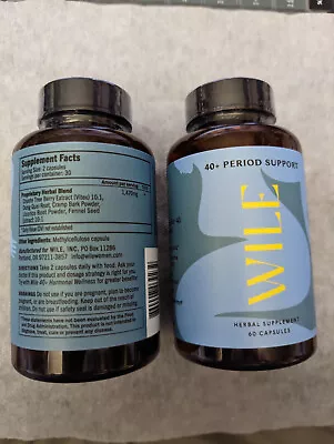 Wile 40+ Period Support 2 Bottles 60 Capsules/each  (120 Total) Herbal Vegan • £24.13