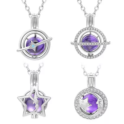 S925 Planet Series Pendant Necklace Sterling Silver Pearl Cage Best Gift For Her • $20.80